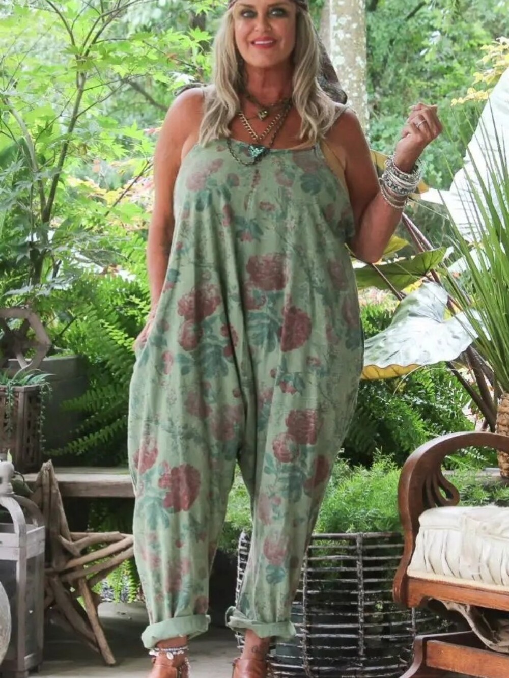 #1885 Jaded Gypsy Meadow Bloom Romper